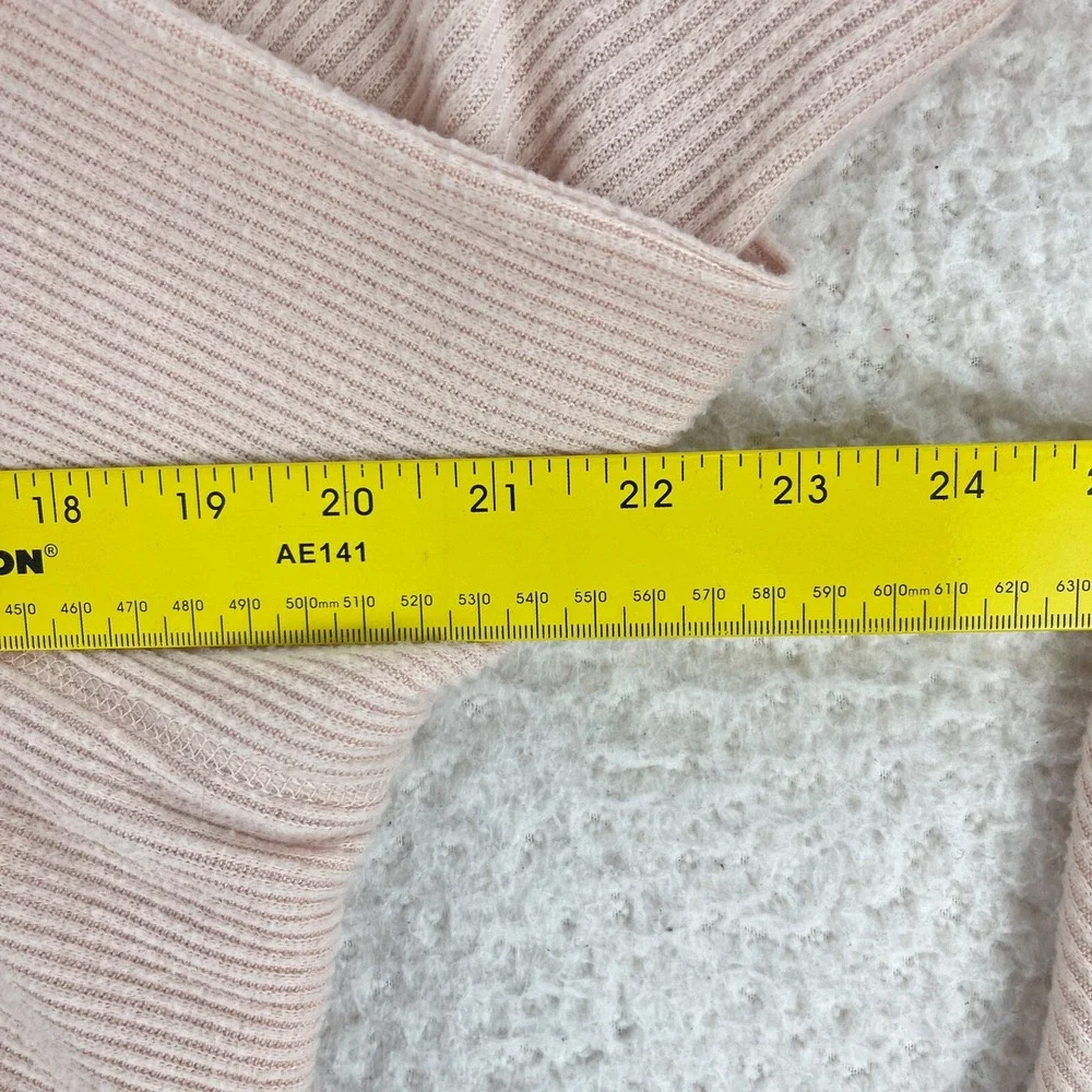 Free People Pink Cozy With You Surplice Pullover Shirt‎ Womens Ribbed Size XS